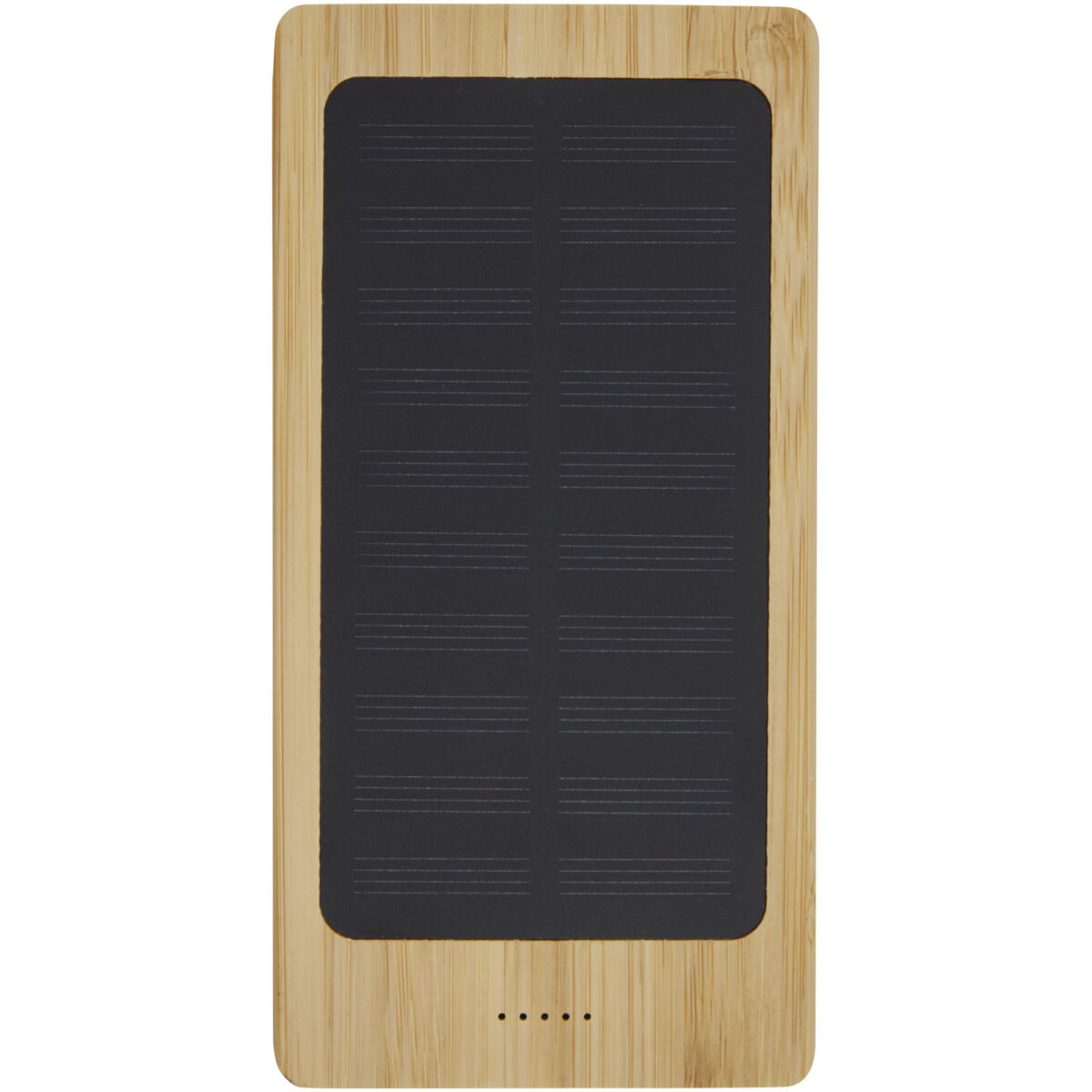 Alata 8000 mAh bamboo solar power bank – Beige front view