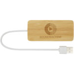 Tapas bamboo USB hub – Natural with logo