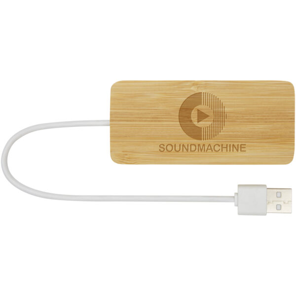 Tapas bamboo USB hub – Natural with logo