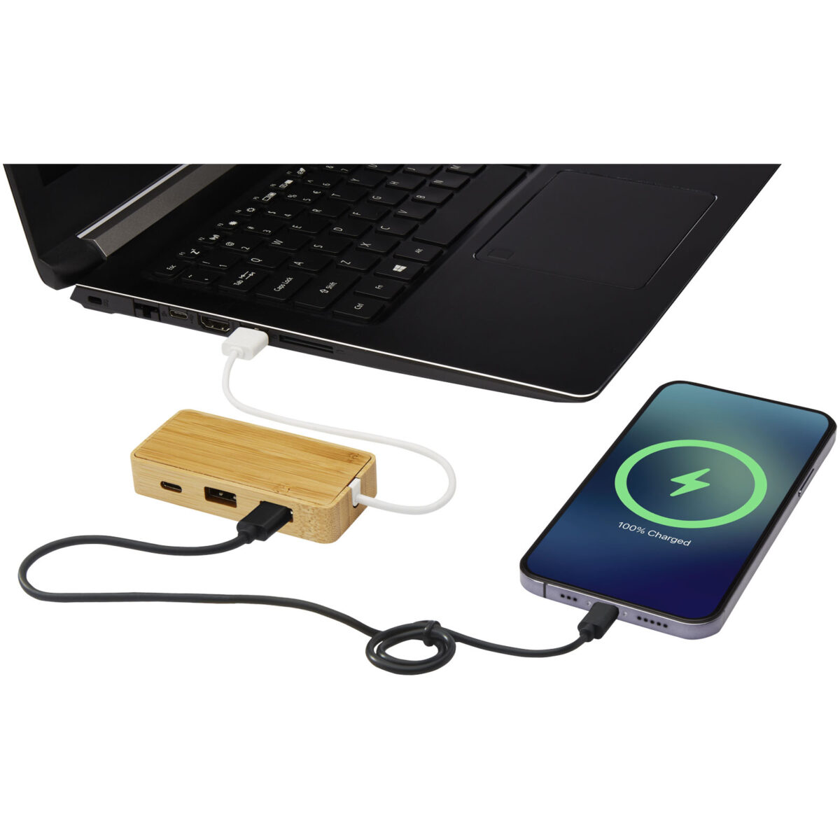 Tapas bamboo USB hub – Natural extra view