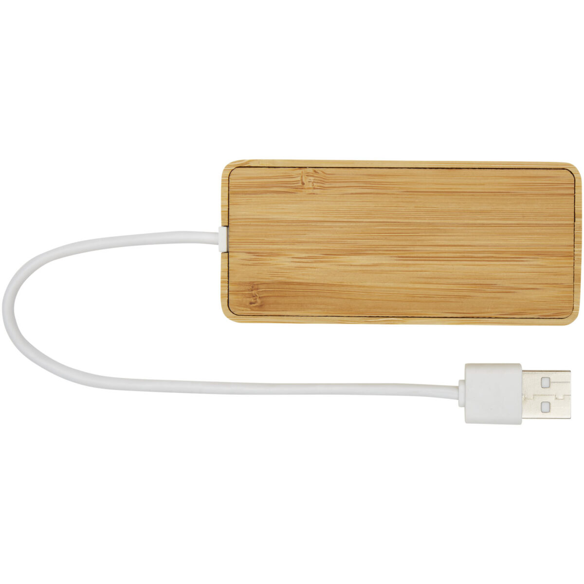 Tapas bamboo USB hub – Natural front view