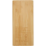 Tulda 10.000 mAh bamboo power bank – Natural back view