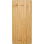 Tulda 10.000 mAh bamboo power bank – Natural front view