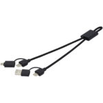 Connect 6-in-1 RCS recycled aluminium 45W quick charge & data transfer cable – Solid black extra view
