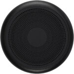 Rise 3W RCS recycled aluminium Bluetooth® mini speaker – Solid black front view