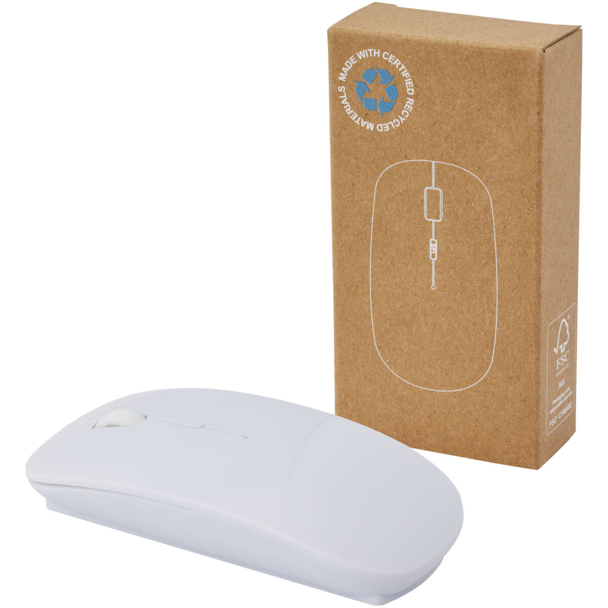 Menlo RCS recycled plastic wireless mouse – White extra view
