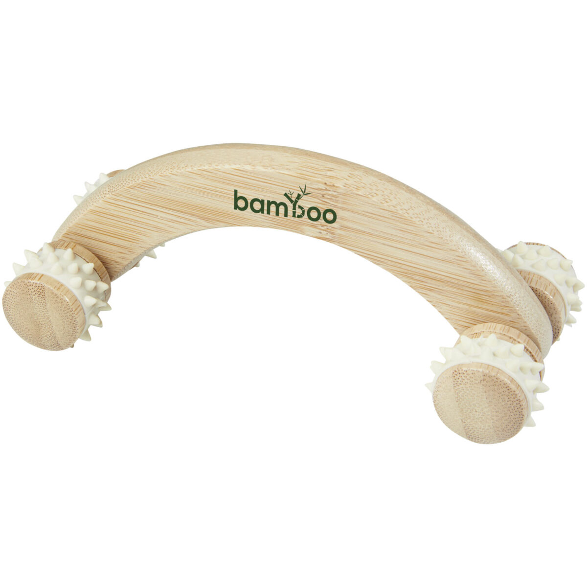 Volu bamboo massager – Natural with logo