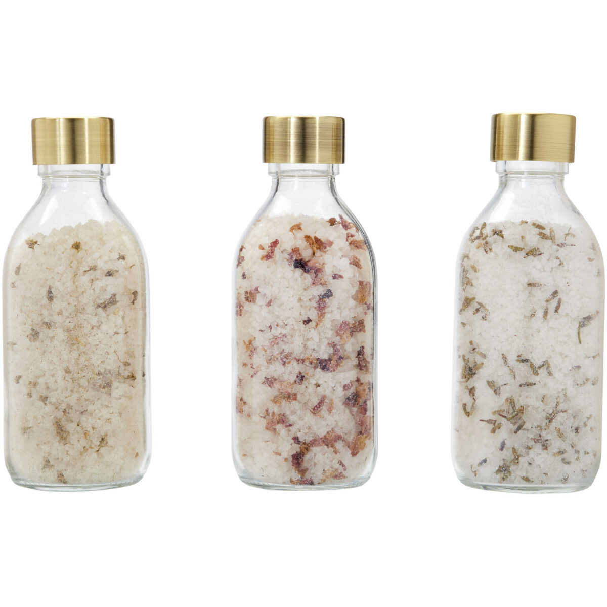 Wellmark Just Relax 3-piece 200 ml bath salt gift set – Transparent clear back view