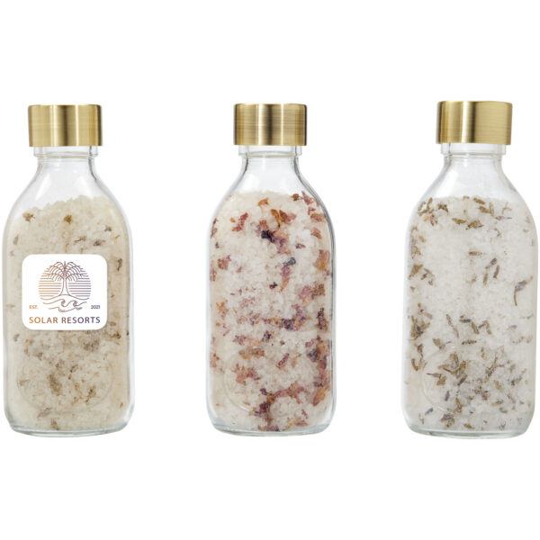 Wellmark Just Relax 3-piece 200 ml bath salt gift set – Transparent clear with logo
