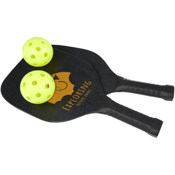 Enrique paddle set in mesh pouch – Solid black with logo