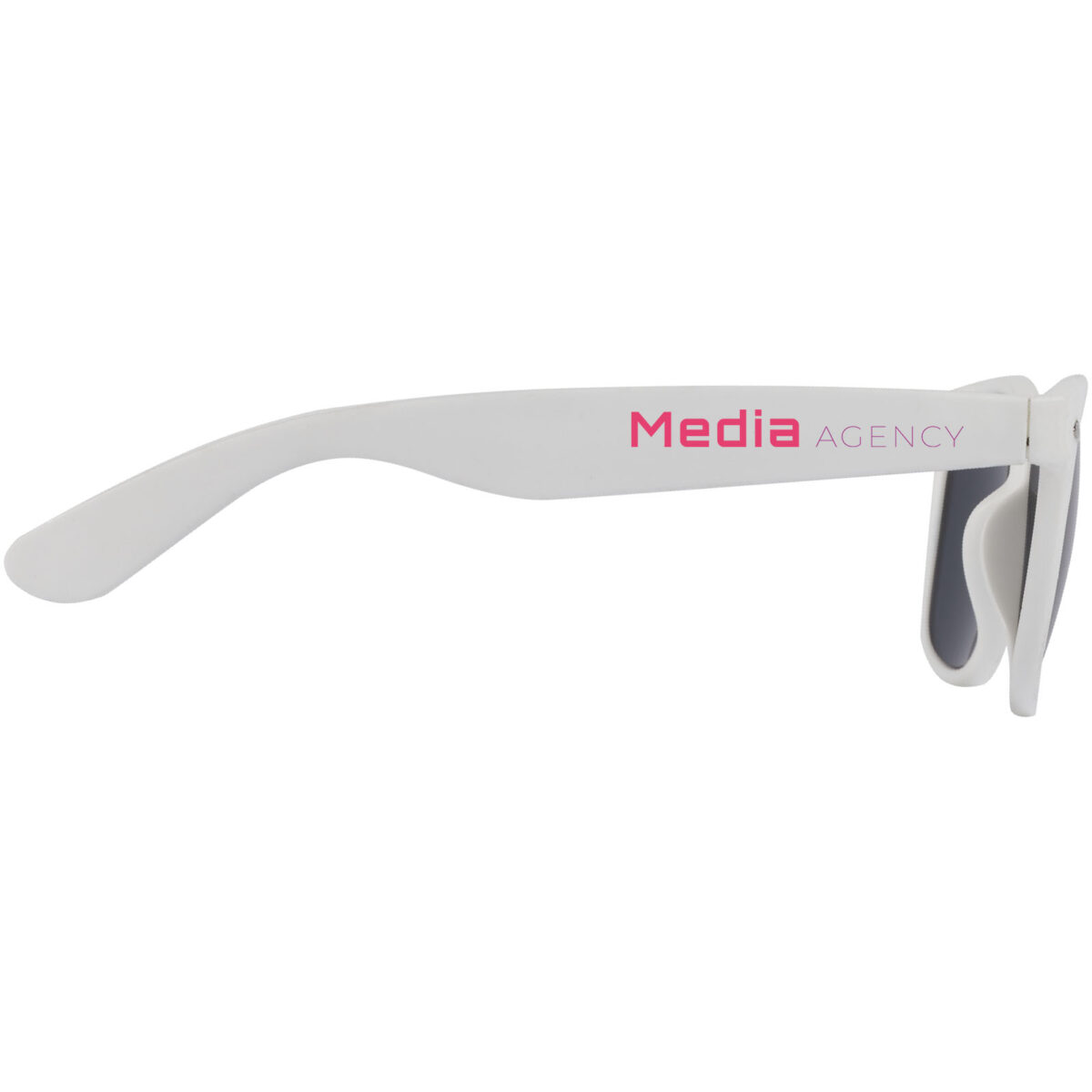 Sun Ray recycled plastic sunglasses – White with logo