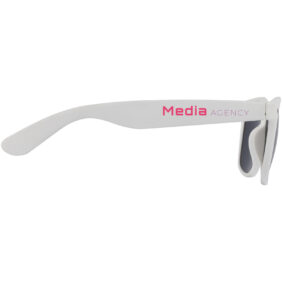 Sun Ray recycled plastic sunglasses – White with logo