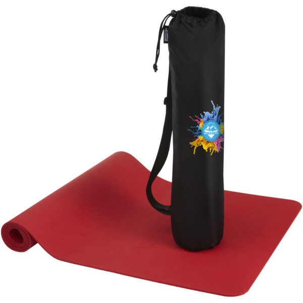 Virabha recycled TPE yoga mat – Red with logo