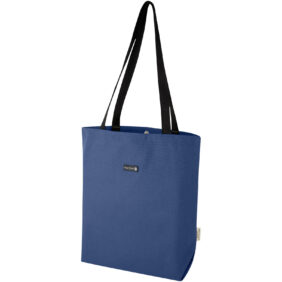 Joey GRS recycled canvas versatile tote bag 14L – Navy with logo