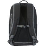 Aqua 15" GRS recycled water resistant laptop backpack 21L – Solid black back view