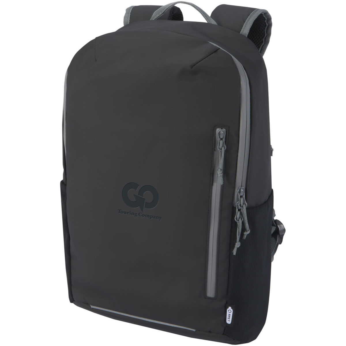 Aqua 15" GRS recycled water resistant laptop backpack 21L – Solid black with logo