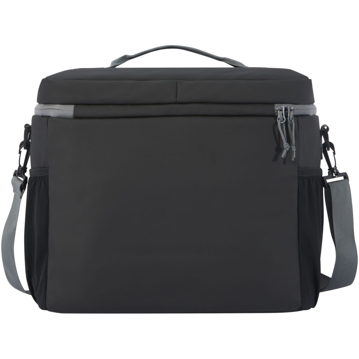 Aqua 20-can GRS recycled water resistant cooler bag 22L – Solid black back view
