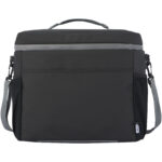 Aqua 20-can GRS recycled water resistant cooler bag 22L – Solid black front view
