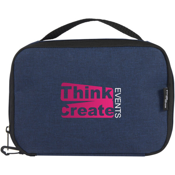 Ross GRS RPET tech pouch 1L – Heather navy with logo