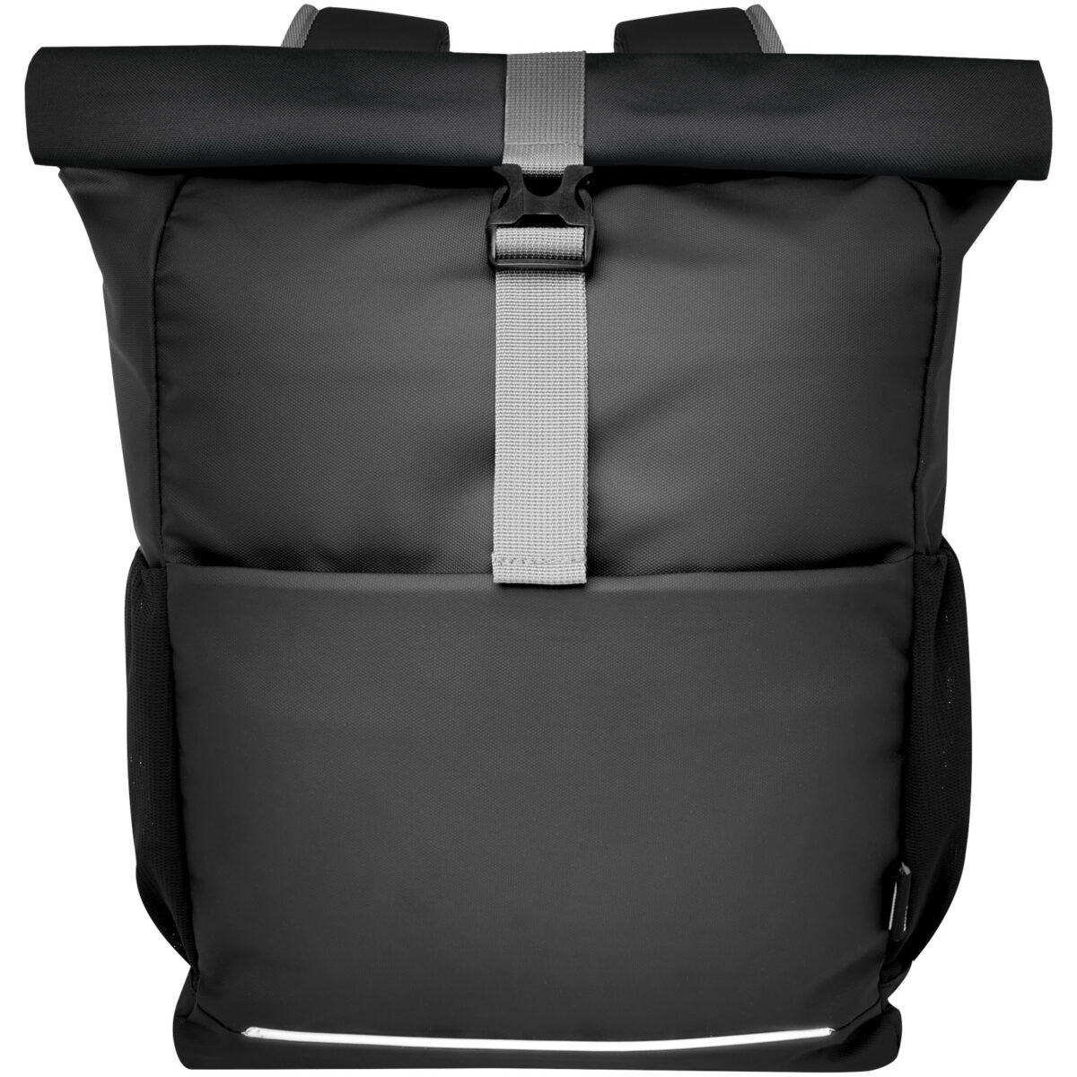 Aqua 15" GRS recycled water resistant roll-top bike bag 20L – Solid black extra view