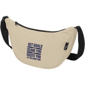 Byron recycled waist bag 1.5L – Oatmeal with logo