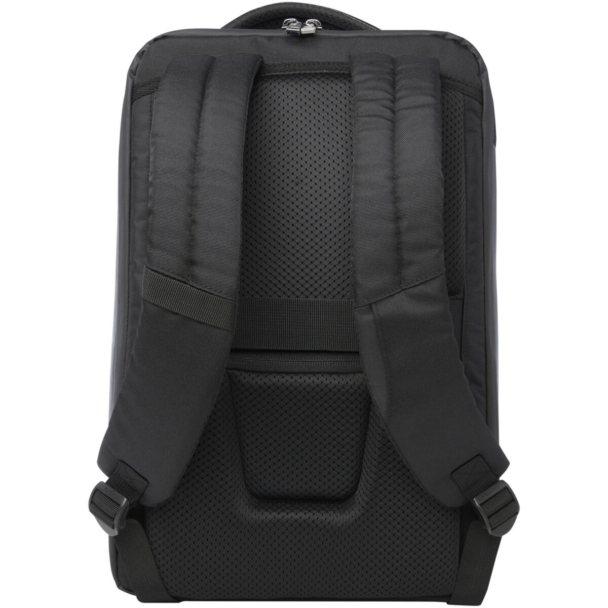 Expedition Pro 15.6" GRS recycled compact laptop backpack 12L – Solid black back view