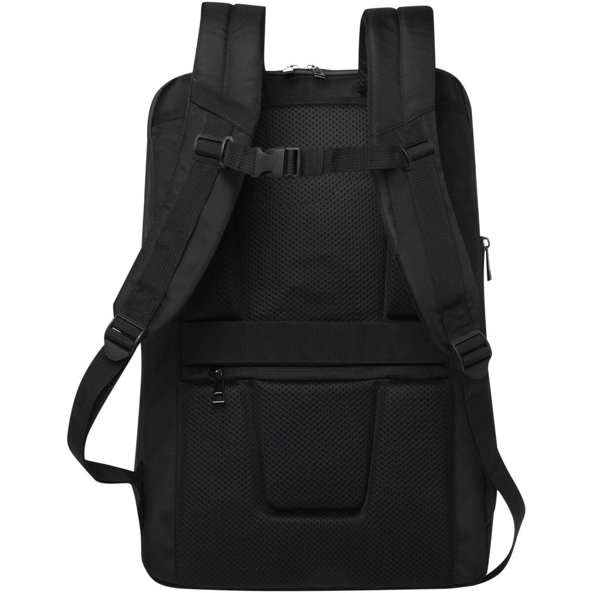 Expedition Pro 17" GRS recycled expandable laptop backpack 35L – Solid black back view