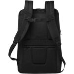 Expedition Pro 17" GRS recycled expandable laptop backpack 35L – Solid black back view
