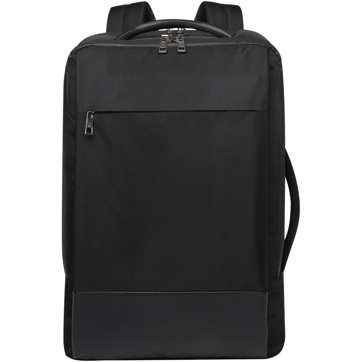 Expedition Pro 17" GRS recycled expandable laptop backpack 35L – Solid black front view