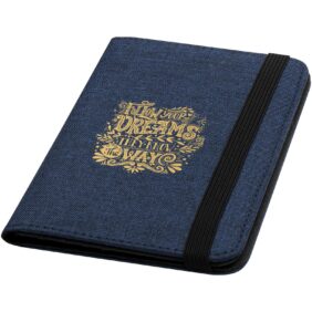 Ross GRS RPET RFID passport holder – Heather navy with logo