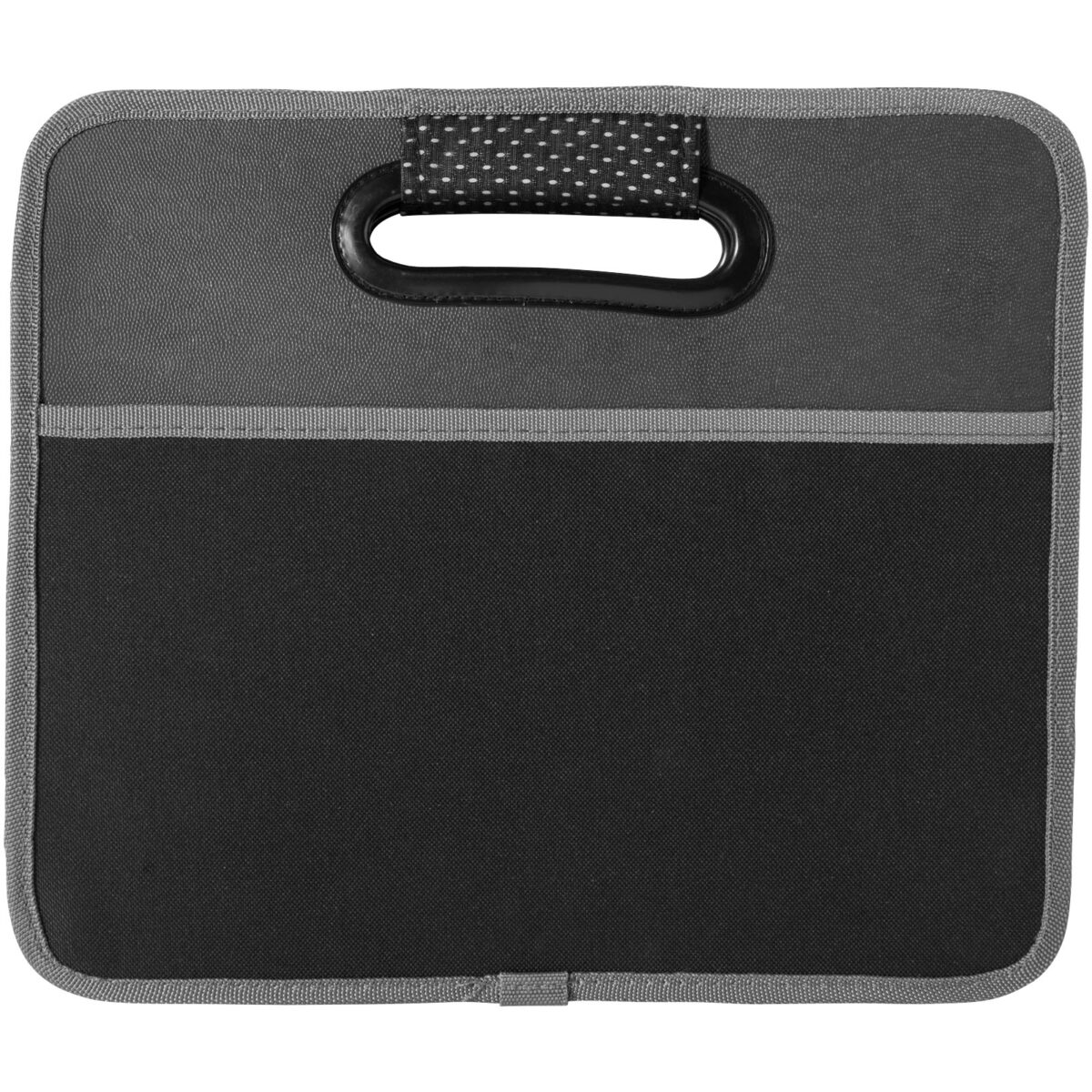 Accordion trunk organiser – Solid black front view