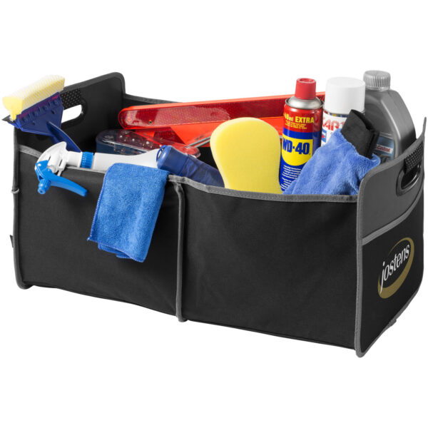 Accordion trunk organiser – Solid black with logo