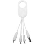 Troup 4-in-1 charging cable with type-C tip – White front view