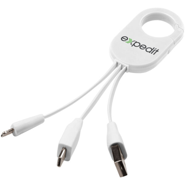 Troop 3-in-1 charging cable – White with logo