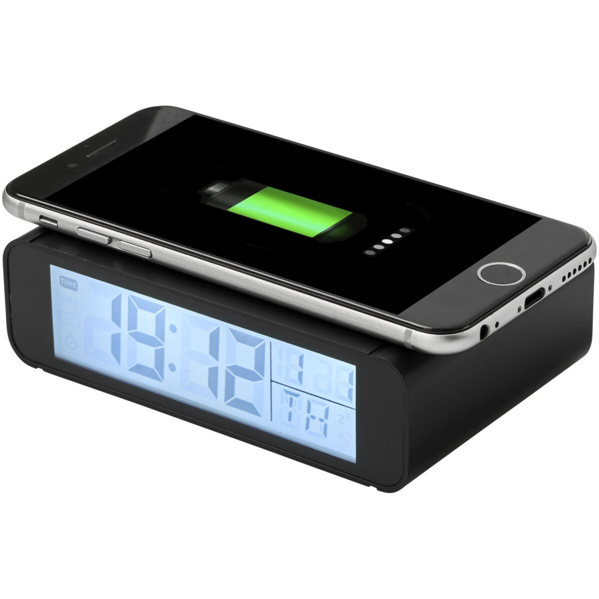 Seconds 5W wireless charging clock – Solid black extra view