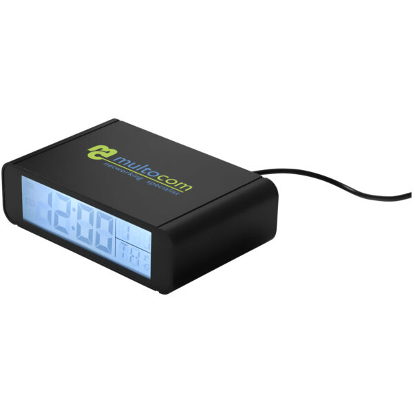 Seconds 5W wireless charging clock – Solid black with logo