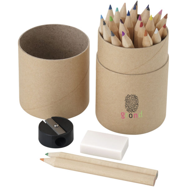 Woodby 26-piece coloured pencil set – Natural with logo