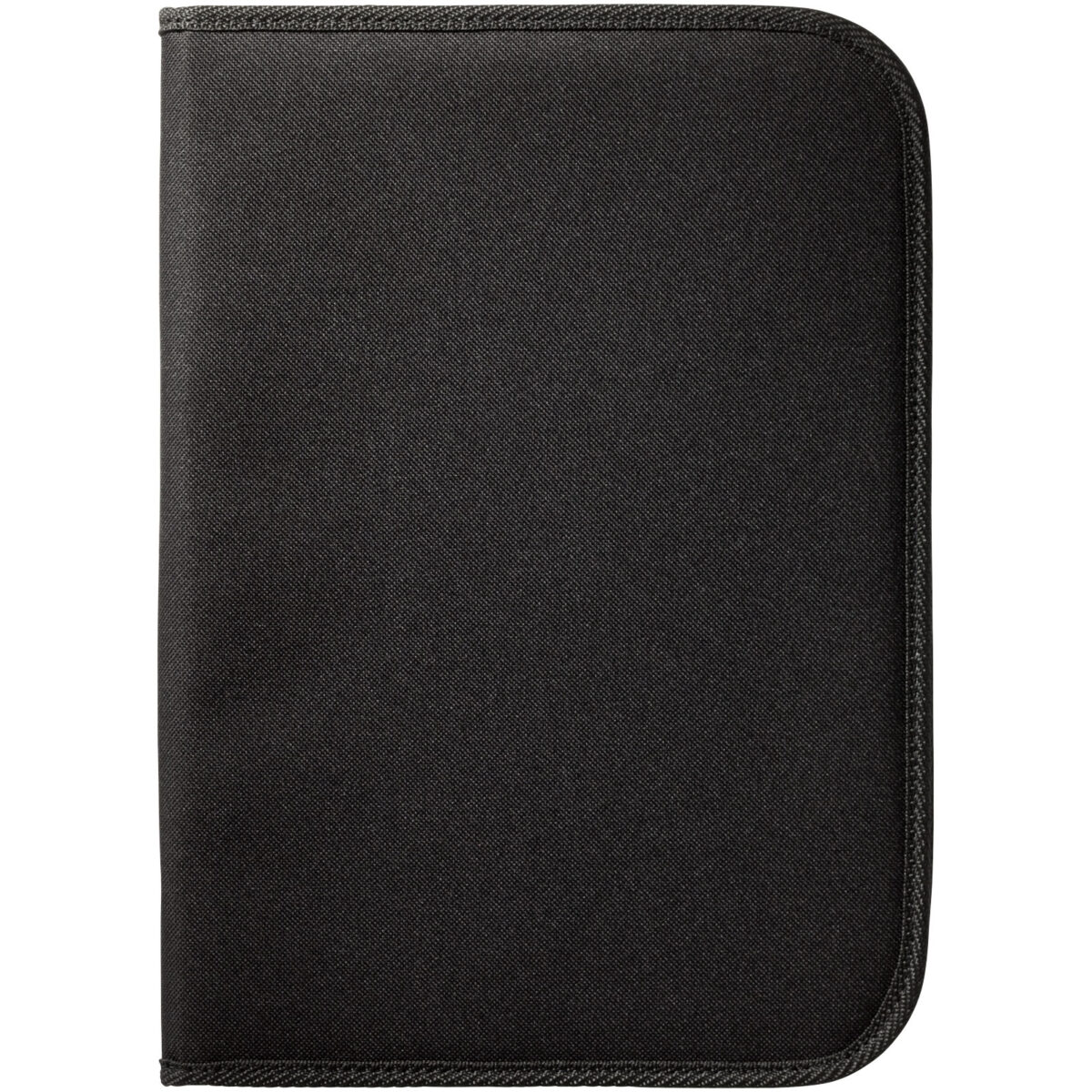 Berkely A4 zippered portfolio – Solid black front view
