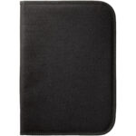 Berkely A4 zippered portfolio – Solid black front view