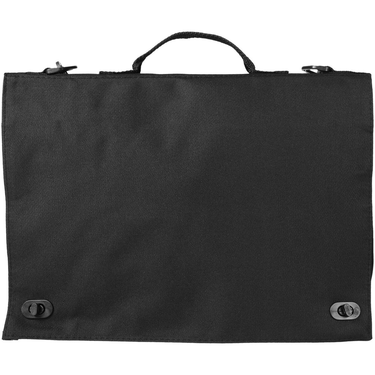 Santa Fe 2-buckle closure conference bag 6L – Solid black front view