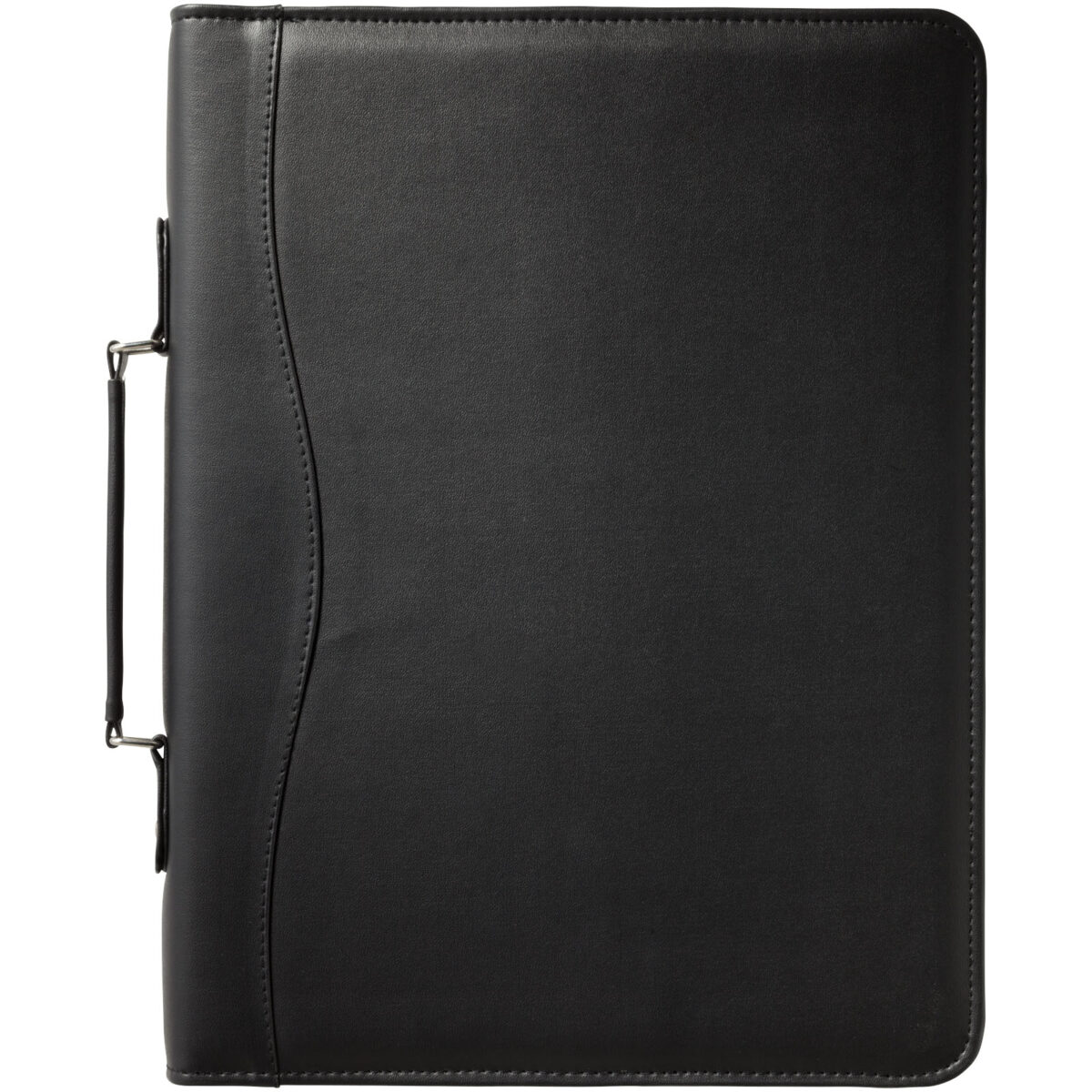 Ebony A4 briefcase portfolio – Solid black front view