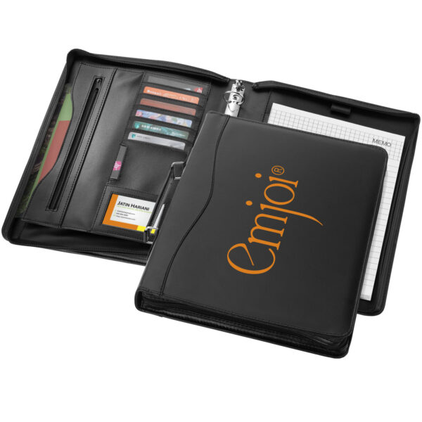 Ebony A4 briefcase portfolio – Solid black with logo