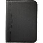 Ebony A4 zippered portfolio – Solid black front view