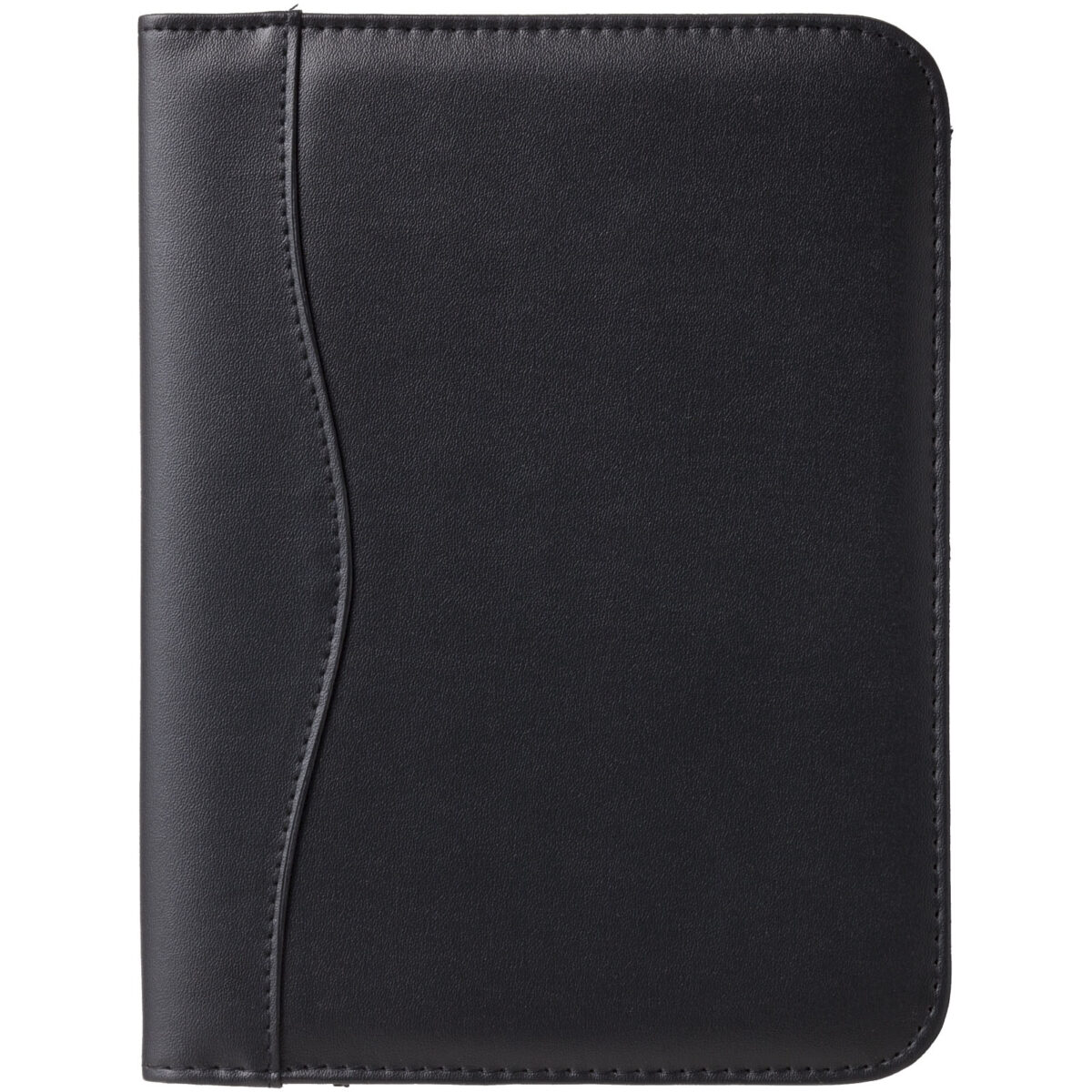 Ebony A5 portfolio – Solid black front view