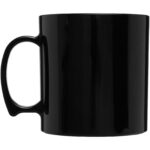 Standard 300 ml plastic mug – Solid black back view
