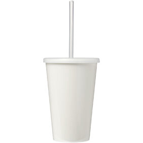 Brite-Americano® 350 ml double-walled stadium cup – White front view