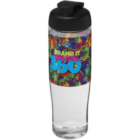 H2O Active® Tempo 700 ml flip lid sport bottle – Transparent with logo