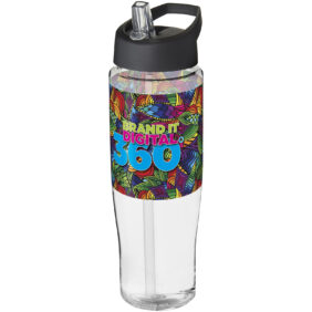 H2O Active® Tempo 700 ml spout lid sport bottle – Transparent with logo