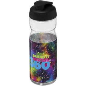 H2O Active® Base 650 ml flip lid sport bottle – Transparent with logo