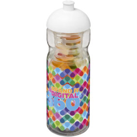 H2O Active® Base 650 ml dome lid sport bottle & infuser – Transparent with logo